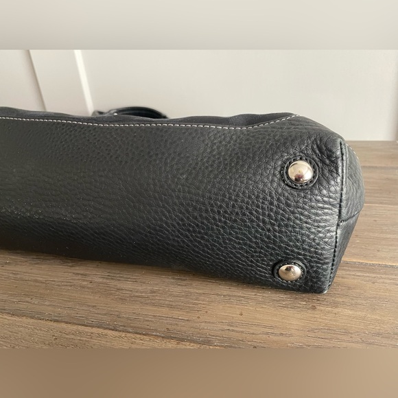 EUC,  Coach Black Fabric, Signature C with Black Leather Accents - Picture 6 of 8